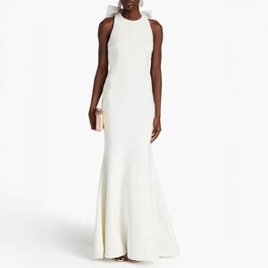 NWT NEW Rebecca Vallance Love Bow Crepe Gown White Size 4
